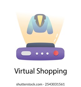 A flat style icon of virtual shopping hologram 