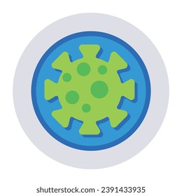 Flat style icon of virus 