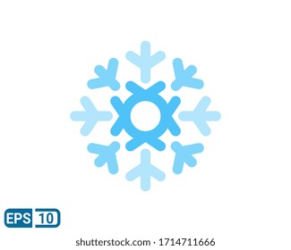 icono de estilo plano de copo de nieve de invierno aislado en fondo blanco. EPS 10