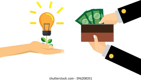 Flat style idea for sale concept