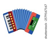 A flat style illustration of an accordion