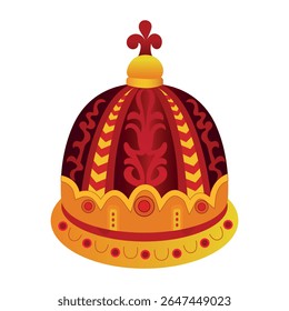 A flat style illustration of asian traditional hat