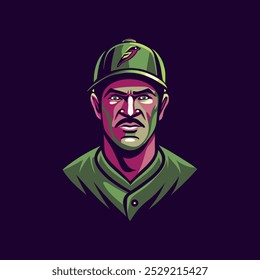 Una ilustración de estilo plano de jugador de béisbol