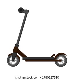 Flat Style Illustration Of Brown Scooter