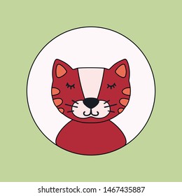 Flat style illustration with cat.
Cartoon vector animal