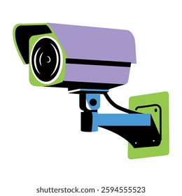 A flat style illustration of cctv camera 

