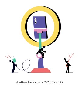 Una ilustración de estilo plano que representa la luz del anillo