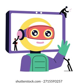A flat style illustration depicting tech support