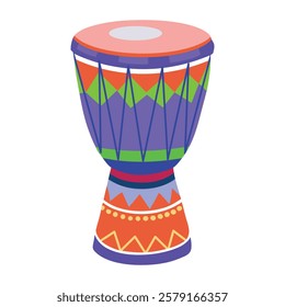 Flat style illustration of djembe drum