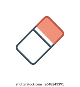 Ilustração em estilo plano de uma borracha em preto. Design simples e limpo com formas geométricas e paleta de cores limitada.