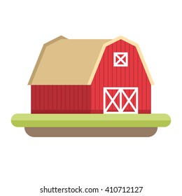 Flat Style Illustration of Farmhouse. Farming concept