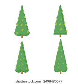 Flat style illustration forest tree, pinus tree