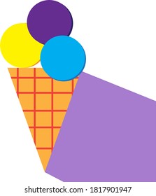 Flat style illustration of ice-cream.