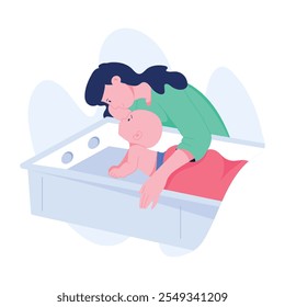 Uma ilustração de estilo plano do amor maternidade 