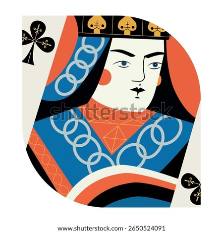 A flat style illustration of poker king