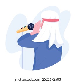 A flat style illustration of prayer call 