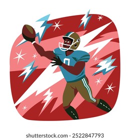 Eine flache Illustration von Quarterback 