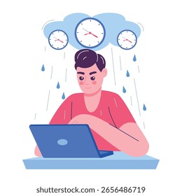 Uma ilustração de estilo plano representando sobrecarregamento