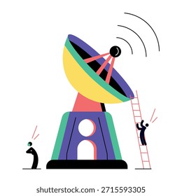 A flat style illustration representing communication tower
