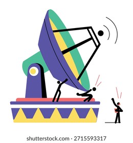 Eine flache Abbildung, die eine Schüsselantenne darstellt