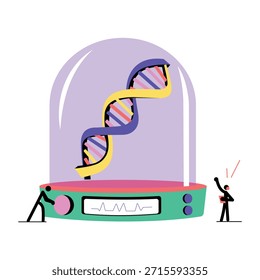 Eine flache Darstellung, die das DNA-Hologramm darstellt