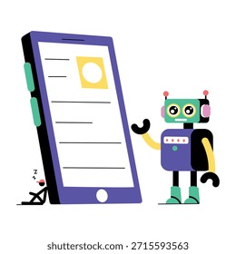 Uma ilustração de estilo plano representando e reader