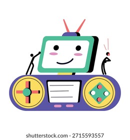 Uma ilustração de estilo plano representando jogos