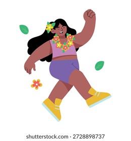 Una ilustración de estilo plano que representa un collar de guirnalda