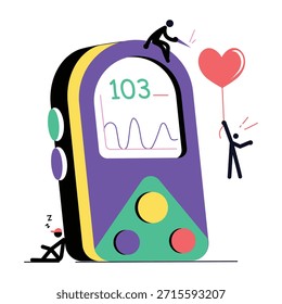 A flat style illustration representing glucose meter