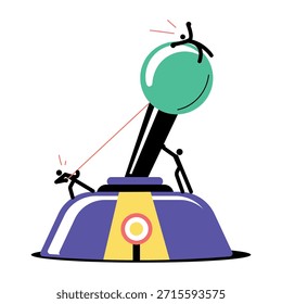 Eine flache Darstellung des Joysticks