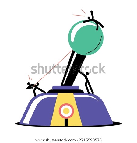 A flat style illustration representing joystick