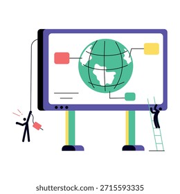 Uma ilustração de estilo plano que representa o 'smartboard'