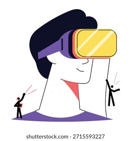 Uma ilustração de estilo plano representando óculos vr