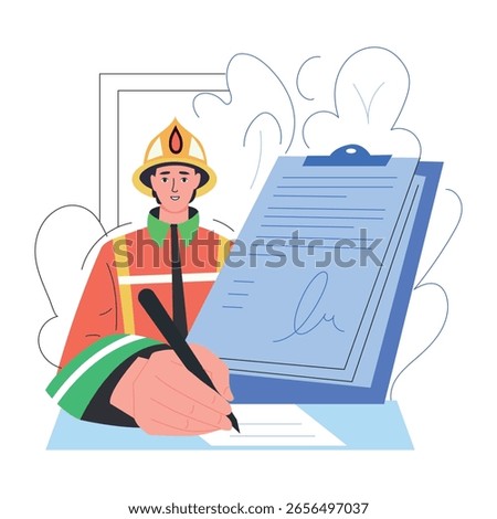 A flat style illustration representing workplace compensation