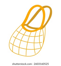 Flat Style Illustration of a Reusable Net Bag, Eco-Friendly and Sustainable Shopping