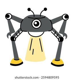 A flat style illustration of robot technology