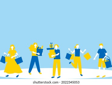 ilustración de estilo plano de los compradores de la gente común