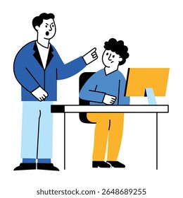  Una ilustración de estilo plano que muestra a un personaje gritando de frustración
