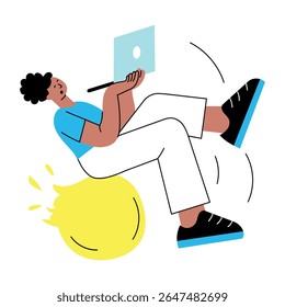 Uma ilustração de estilo plano mostrando um incidente 
