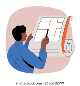 Uma ilustração de estilo plano mostrando o planejamento