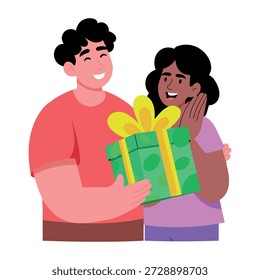 Una ilustración de estilo plano que muestra un compañero sorprendente
