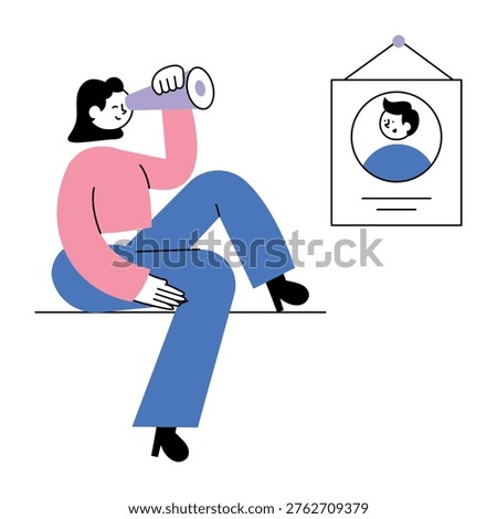 Flat style illustration showing a talent acquisition
