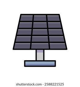 Flat Style Illustration of a Solar Panel on White Background