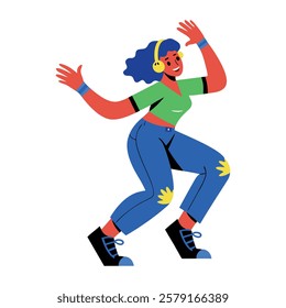 A flat style illustration of solo dancer