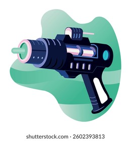 Flat style illustration of space laser gun 