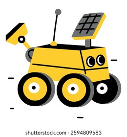 A flat style illustration of space robot vehicle