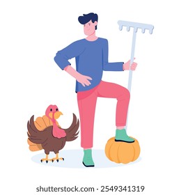 A flat style illustration of thanksgiving holiday 