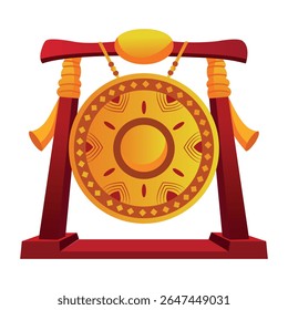 Uma ilustração de estilo plano do sino de gongo tradicional