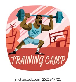 Una ilustración de estilo plano del campo de entrenamiento 