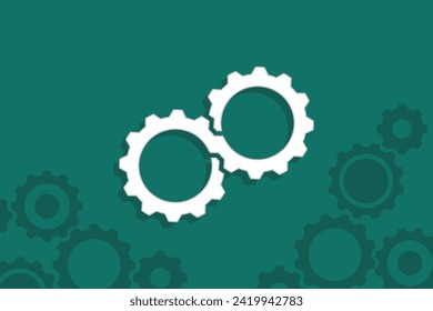 Flat style Infinity gear or cogwheel related to endless process or sustainable systems